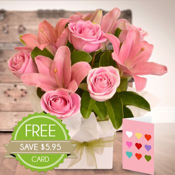 Pink Box Card Special Flowers