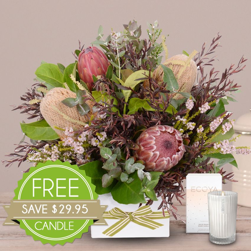 Outback Posy Box with Free Candle