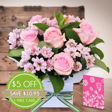 Pastel Pink with Card Special Flowers