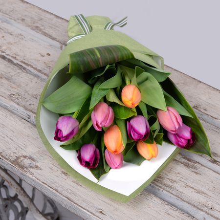 Rainbow Tulips 10 with Chocs