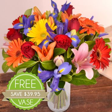 Sunset Blend in Vase Special Flowers