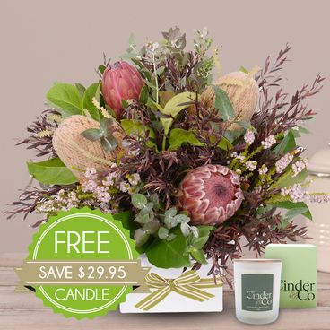 Outback Posy Box with Free Candle Flowers