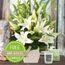 Lush Lilies White with Free Candle Flowers