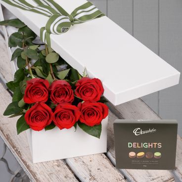 Valentine's Day 6 Red Roses with Chocs Flowers