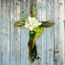 Cross Tribute White Flowers