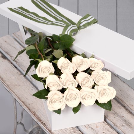 Valentine's Day 12 White Roses