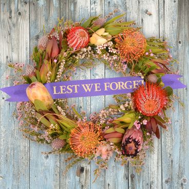 Native Wreath Medium with Ribbon Flowers