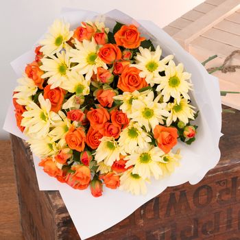 Orange Sunrise Bouquet Flowers