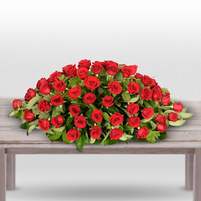 Red Roses Casket Standard