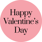 Happy Valentine's Day Sticker Pink