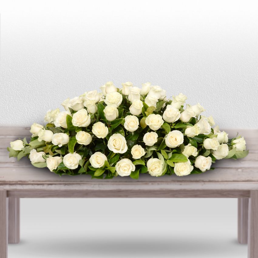 White Roses Casket Standard