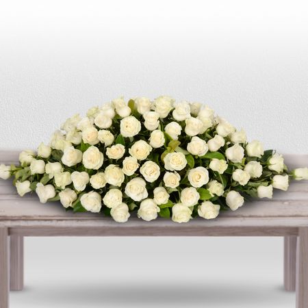 White Roses Casket Premium